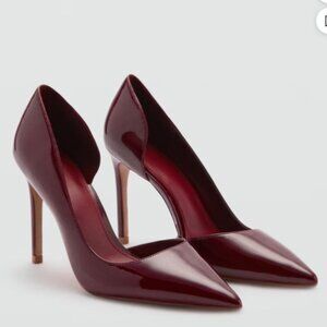Mango Asymmetrical Burgundy Heels